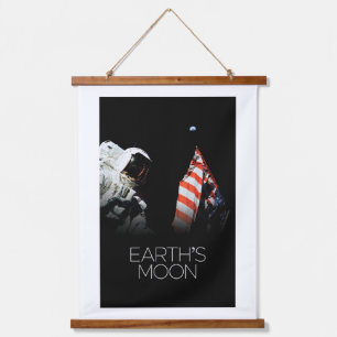 Outer Space, Galaxy, Solar System, Earth's Moon Hanging Tapestry