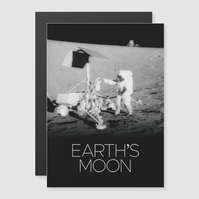Outer Space, Galaxy, Solar System, Earth's Moon Magnetic Invitation (Front/Back)