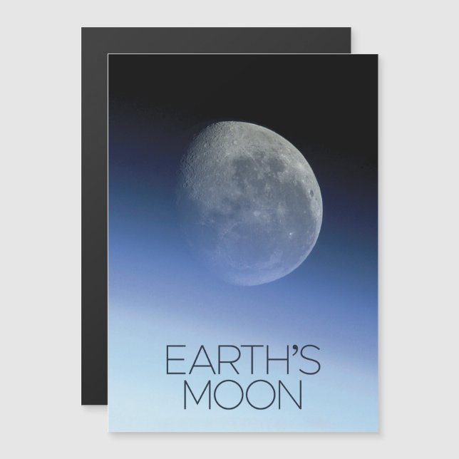 Outer Space, Galaxy, Solar System, Earth's Moon Magnetic Invitation (Front/Back)