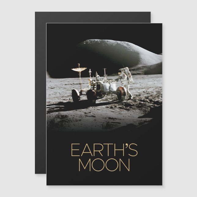 Outer Space, Galaxy, Solar System, Earth's Moon Magnetic Invitation (Front/Back)