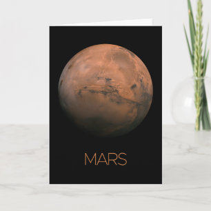Outer Space, Galaxy, Solar System, Planet Mars Card