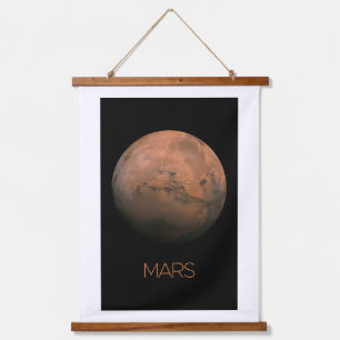 Outer Space, Galaxy, Solar System, Planet Mars Hanging Tapestry