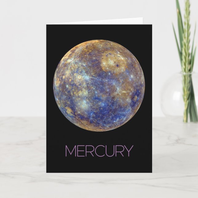 Outer Space, Galaxy, Solar System, Planet Mercury Card (Front)
