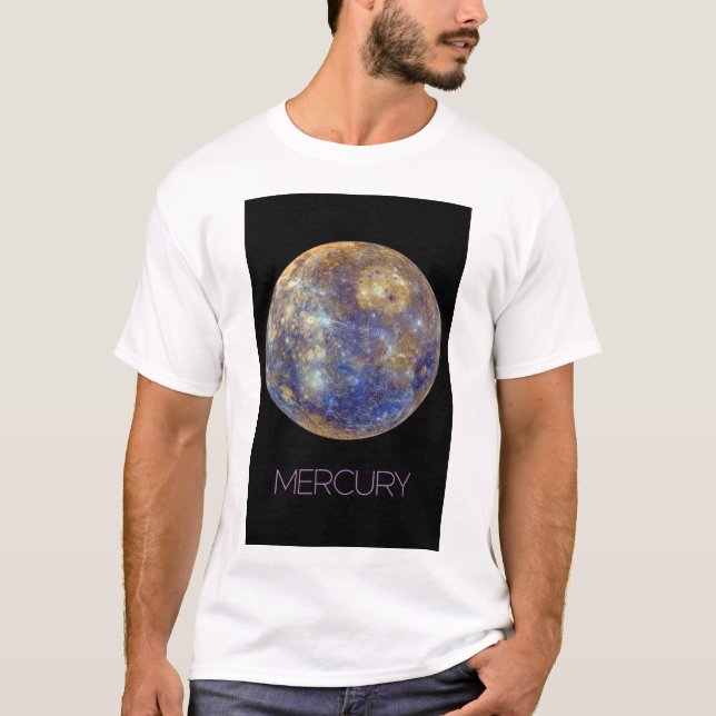 Outer Space, Galaxy, Solar System, Planet Mercury T-Shirt (Front)