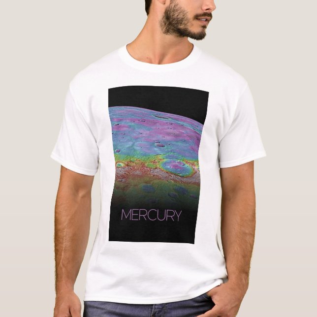 Outer Space, Galaxy, Solar System, Planet Mercury T-Shirt (Front)