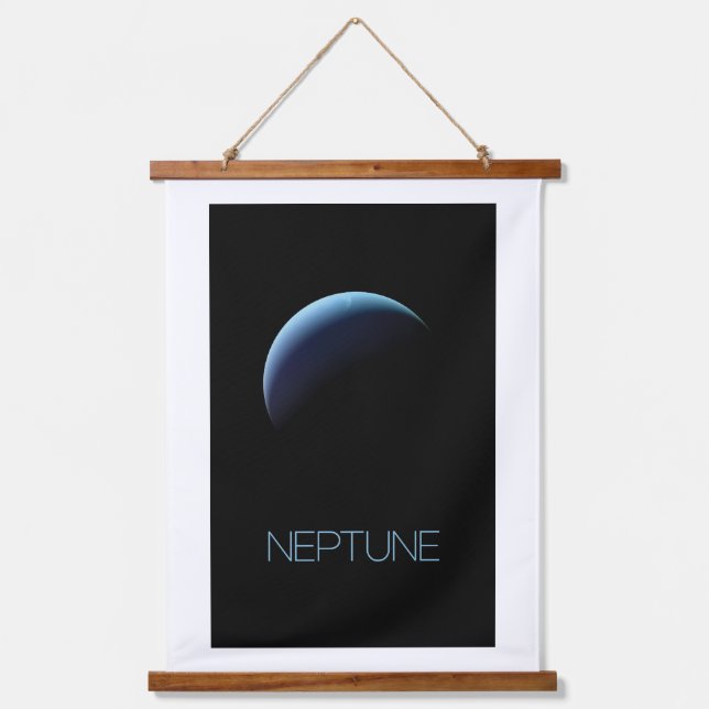 Outer Space, Galaxy, Solar System, Planet Neptune Hanging Tapestry (Front)