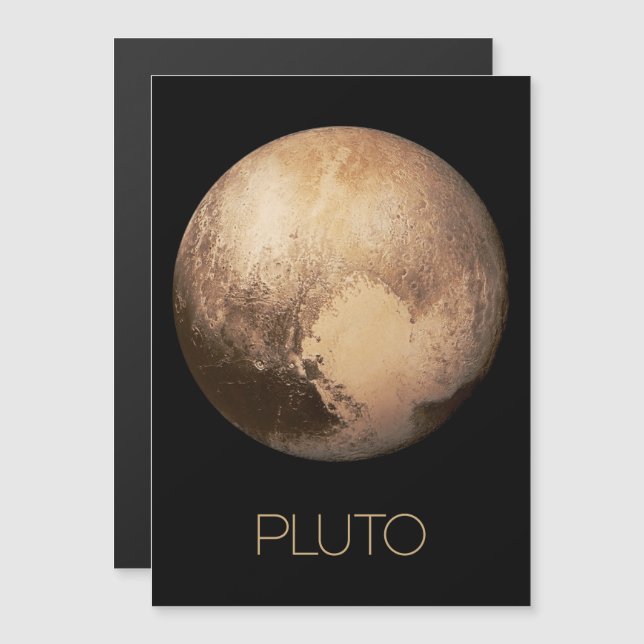 Outer Space, Galaxy, Solar System, Planet Pluto Magnetic Invitation (Front/Back)