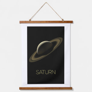 Outer Space, Galaxy, Solar System, Planet Saturn Hanging Tapestry