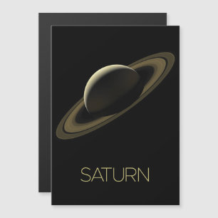 Outer Space, Galaxy, Solar System, Planet Saturn Magnetic Invitation