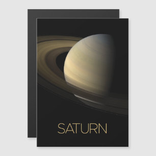 Outer Space, Galaxy, Solar System, Planet Saturn Magnetic Invitation