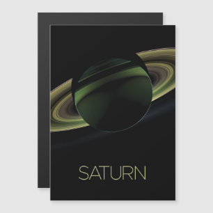 Outer Space, Galaxy, Solar System, Planet Saturn Magnetic Invitation