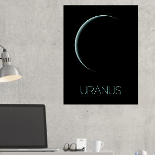 Outer Space, Galaxy, Solar System, Planet Uranus Foil Prints
