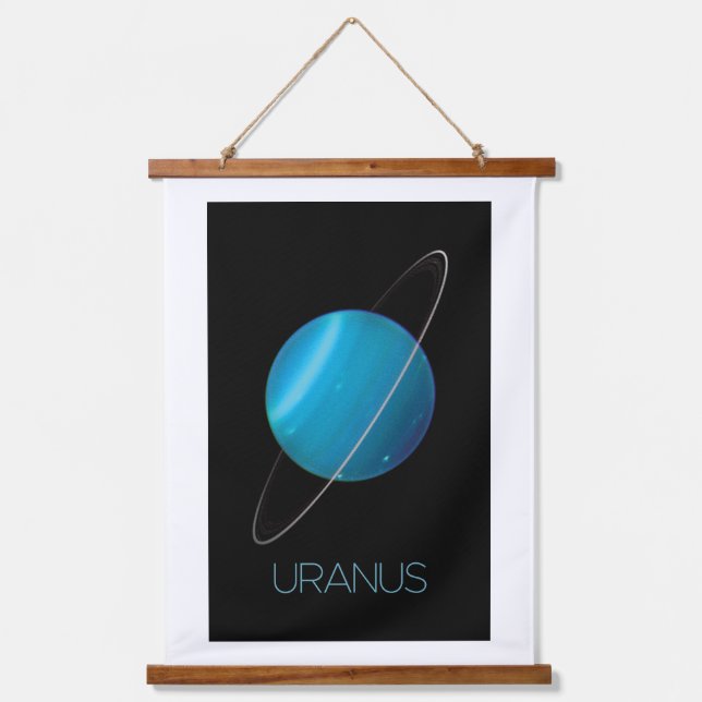 Outer Space, Galaxy, Solar System, Planet Uranus Hanging Tapestry (Front)