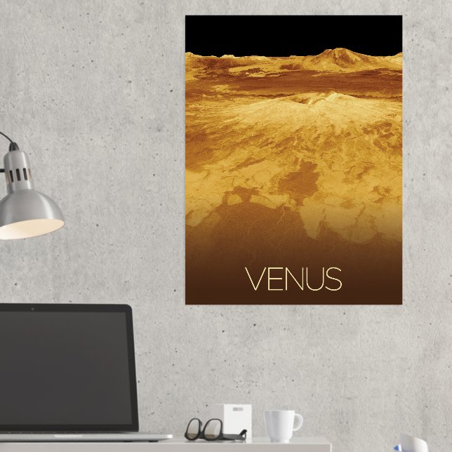 Outer Space, Galaxy, Solar System, Planet Venus Foil Prints (In Situ (Desk 2))