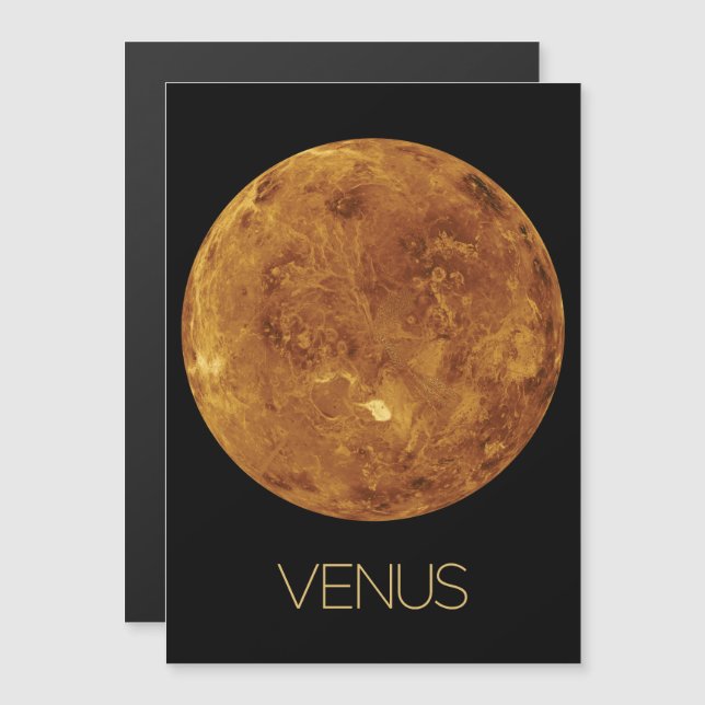 Outer Space, Galaxy, Solar System, Planet Venus Magnetic Invitation (Front/Back)