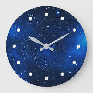 Outer Space Galaxy Stars Large Clock