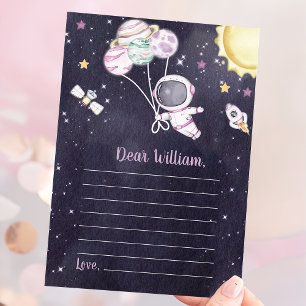 Outer Space Girl Baby Shower Galaxy Baby Invitation