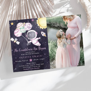 Outer Space Girl Baby Shower Galaxy Baby Shower  Invitation