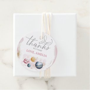 Outer Space Girl Birthday Galaxy Stars Planets Favour Tags