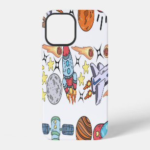 Outer Space: Hand-Drawn Vintage Doodles iPhone 12 Case