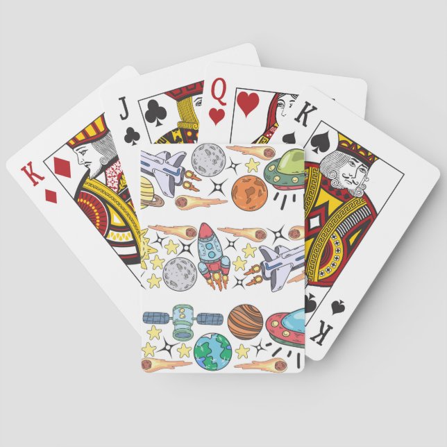 Outer Space: Hand-Drawn Vintage Doodles Playing Cards (Back)