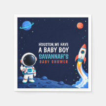 Outer Space Houston Boy Baby Shower Paper