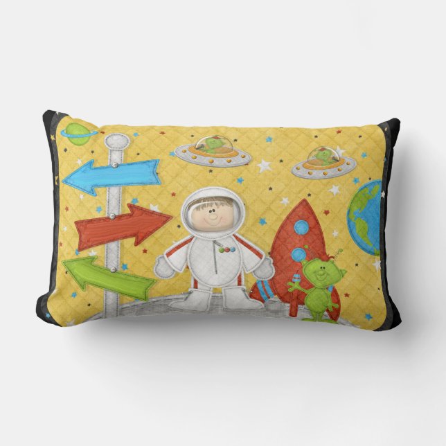 Outer Space Kid's Room Decorative Pillow (Front)