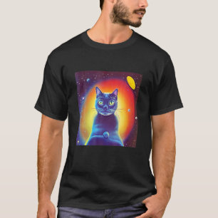 Outer Space Kitty Cat Kitten Science Fiction Felin T-Shirt
