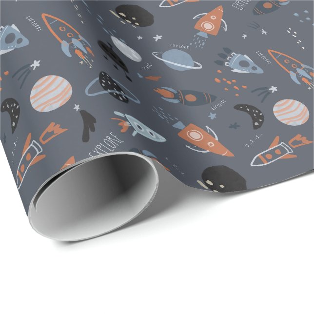 Outer space liftoff wrapping paper (Roll Corner)
