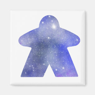 Outer Space Meeple in Blue Magnet