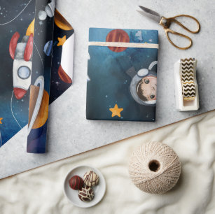 Outer Space Modern Cute Illustration Wrapping Paper