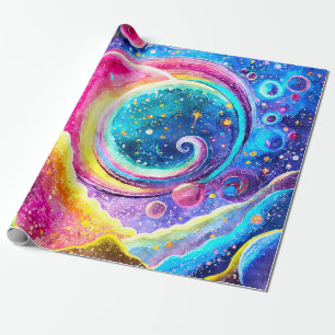 OUTER SPACE MODERN GALAXY WRAPPING PAPER