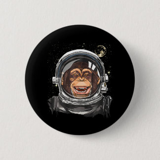 Outer Space Monkey Astronaut Wild Zoo Animal Face 6 Cm Round Badge
