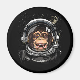 Outer Space Monkey Astronaut Wild Zoo Animal Face Magnet