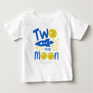 Outer Space moon 2nd Birthday editable  Toddler T Baby T-Shirt