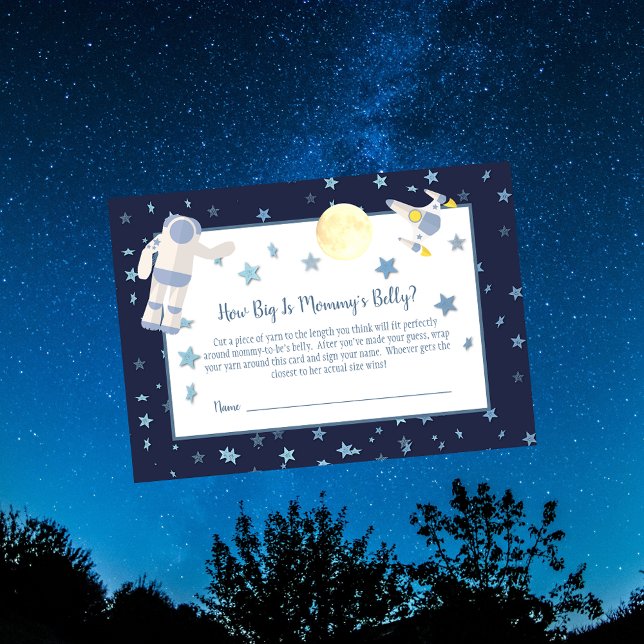 Outer Space Mummy's Belly Size Shower Game | White Enclosure Card (Creator Uploaded)