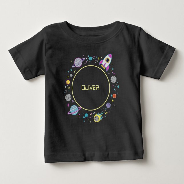 Outer Space Name Orbit Baby T-Shirt (Front)