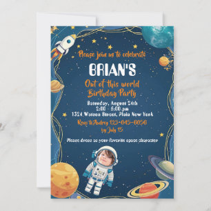 Outer Space Out of this World Birthday Invitation