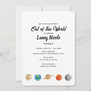 Outer Space - Out of this World Kids Birthday Invitation