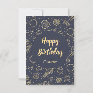 Outer Space Personalised Birthday Card