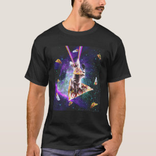Outer Space Pizza Cat Rainbow Laser Taco Burrito T-Shirt