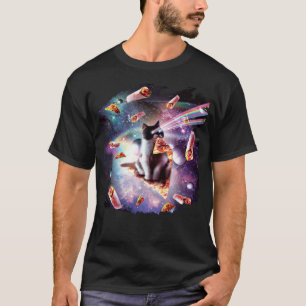 Outer Space Pizza Cat Rainbow Laser Taco Burrito T-Shirt