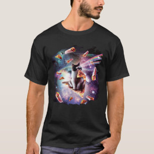 Outer Space Pizza Cat Rainbow Laser Taco Burrito T-Shirt