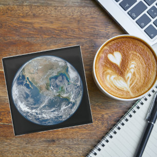 Outer space, Planet Earth photo, Cool Fun Aviation Glass Coaster