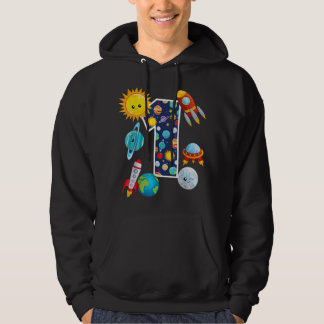 Outer Space Planet Guide 1 Year Old 1st Birthday P Hoodie