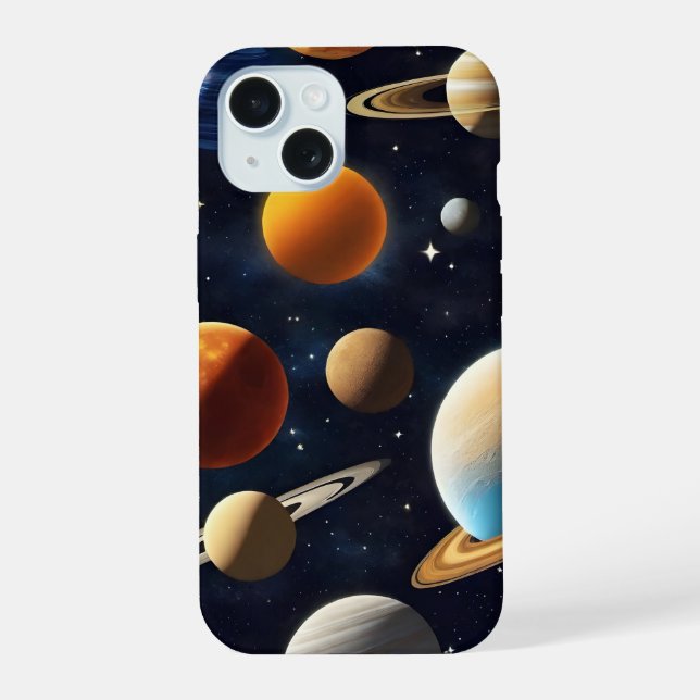 Outer Space Planets 2 iPhone 15 Case (Back)