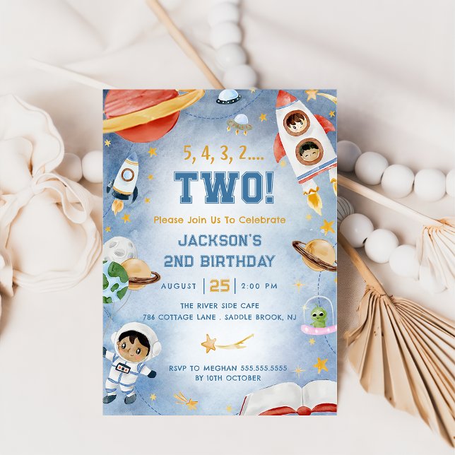 Outer Space Planets 2nd Birthday Party Invitation (Creator Uploaded)
