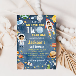Outer Space Planets 2nd Birthday Party Invitation