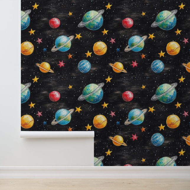 Outer space planets and stars wallpaper for kids (Application)