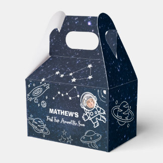 Outer Space Planets Astronaut 1st Birthday Boy Favour Box